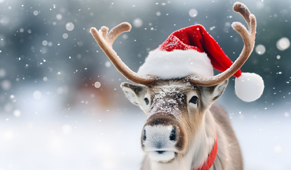 Reindeer Santa Visit card 600x350 F